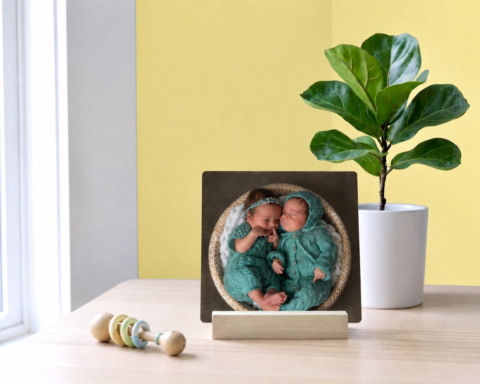 A baby newborn desk print from SimplePrints