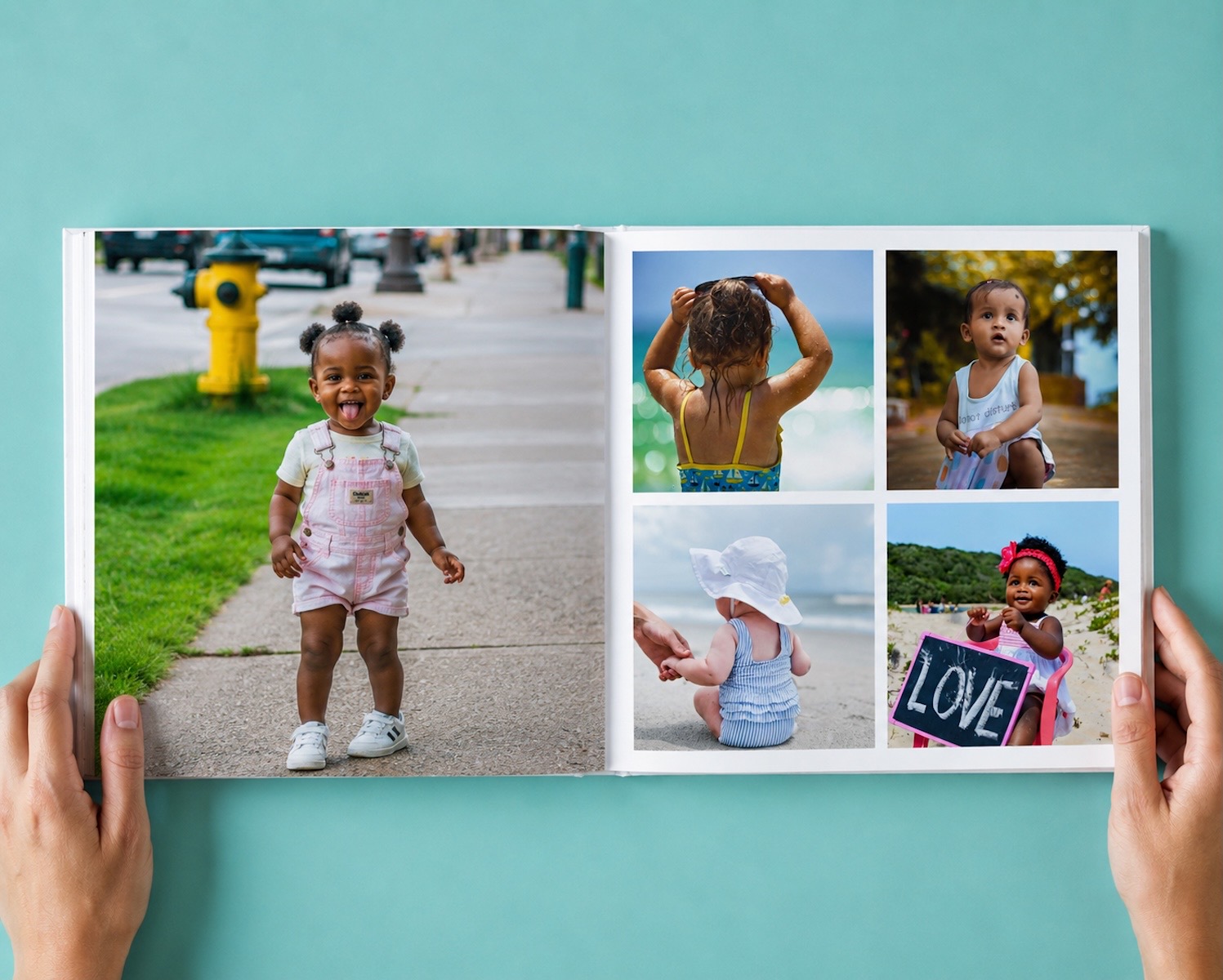 A baby newborn photo book from SimplePrints