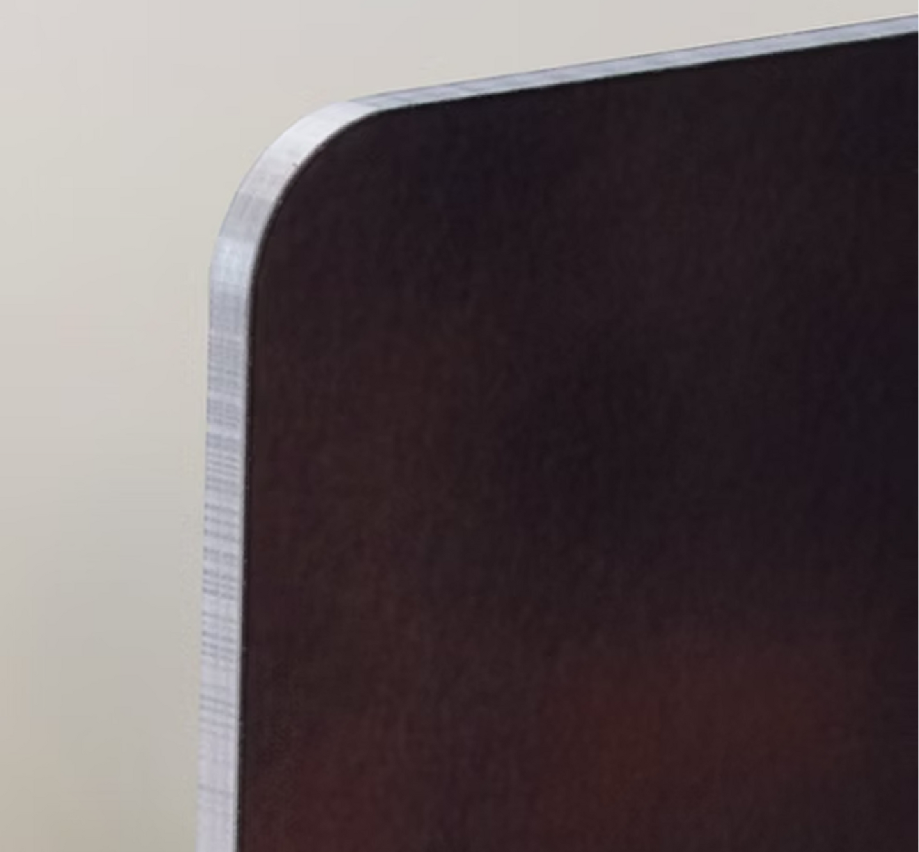 A close-up of a metal desk print