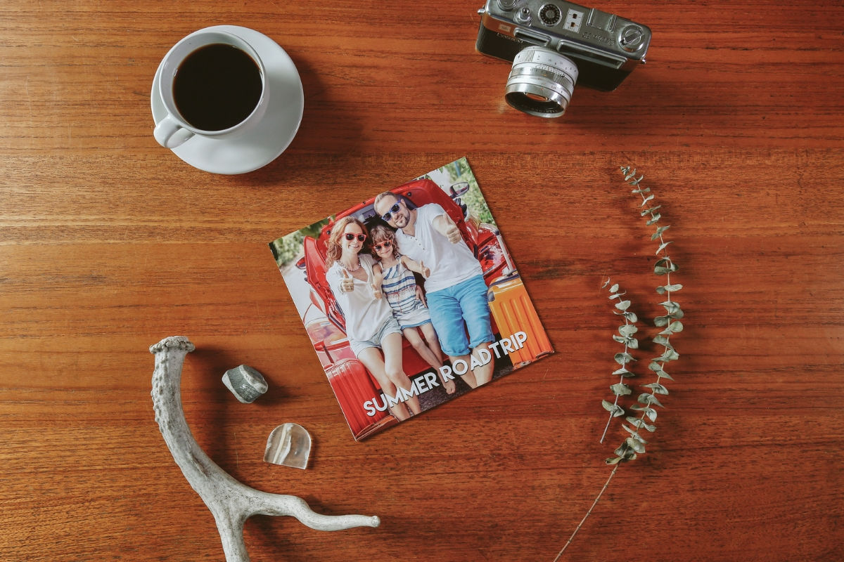 SimplePrints softcover photo book titled "summer road trip"