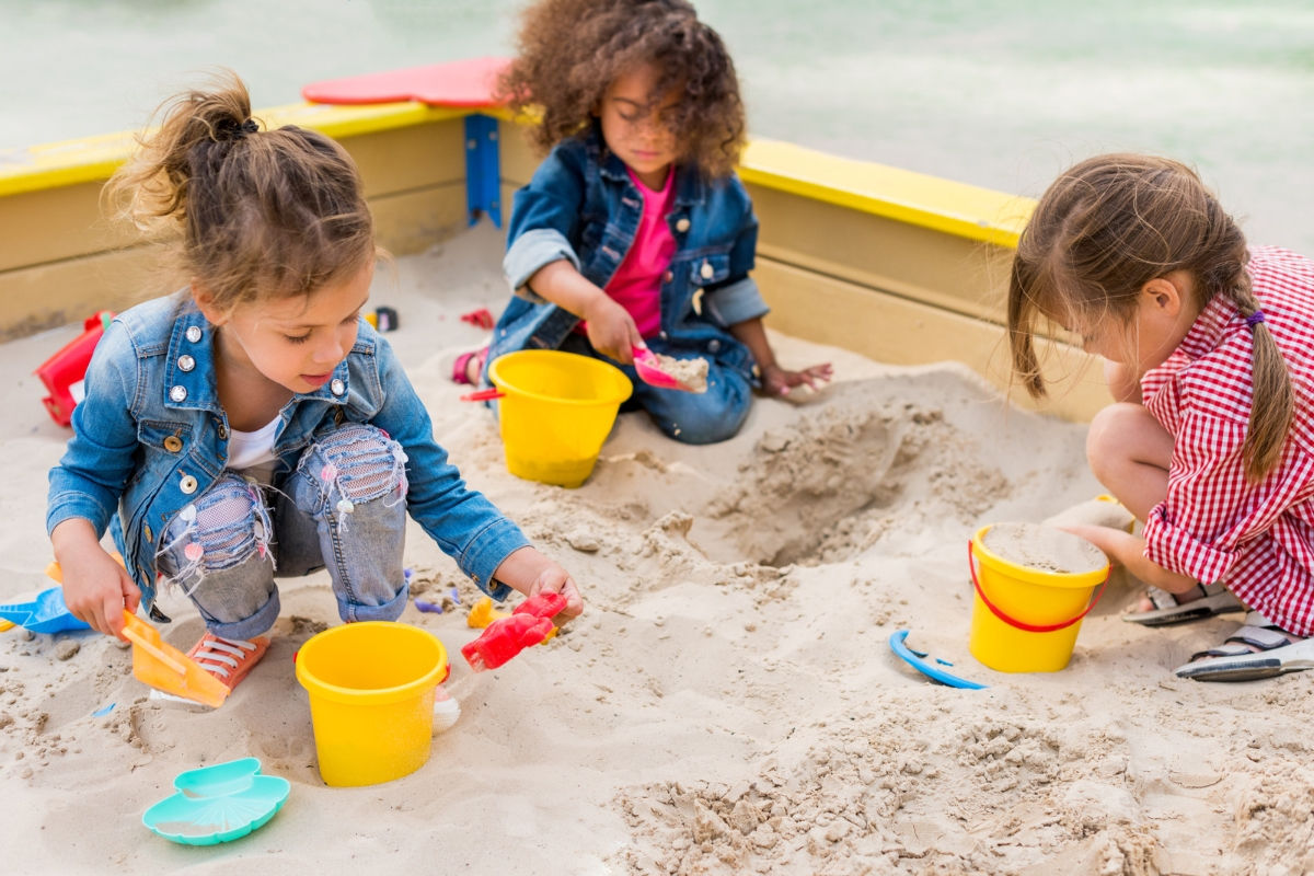 Children playing in a sandbox