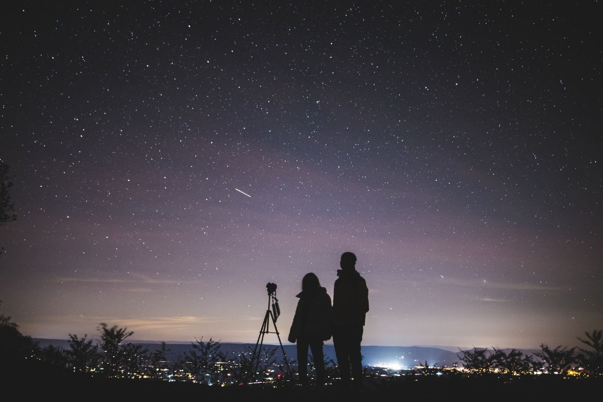 Couple stargazing