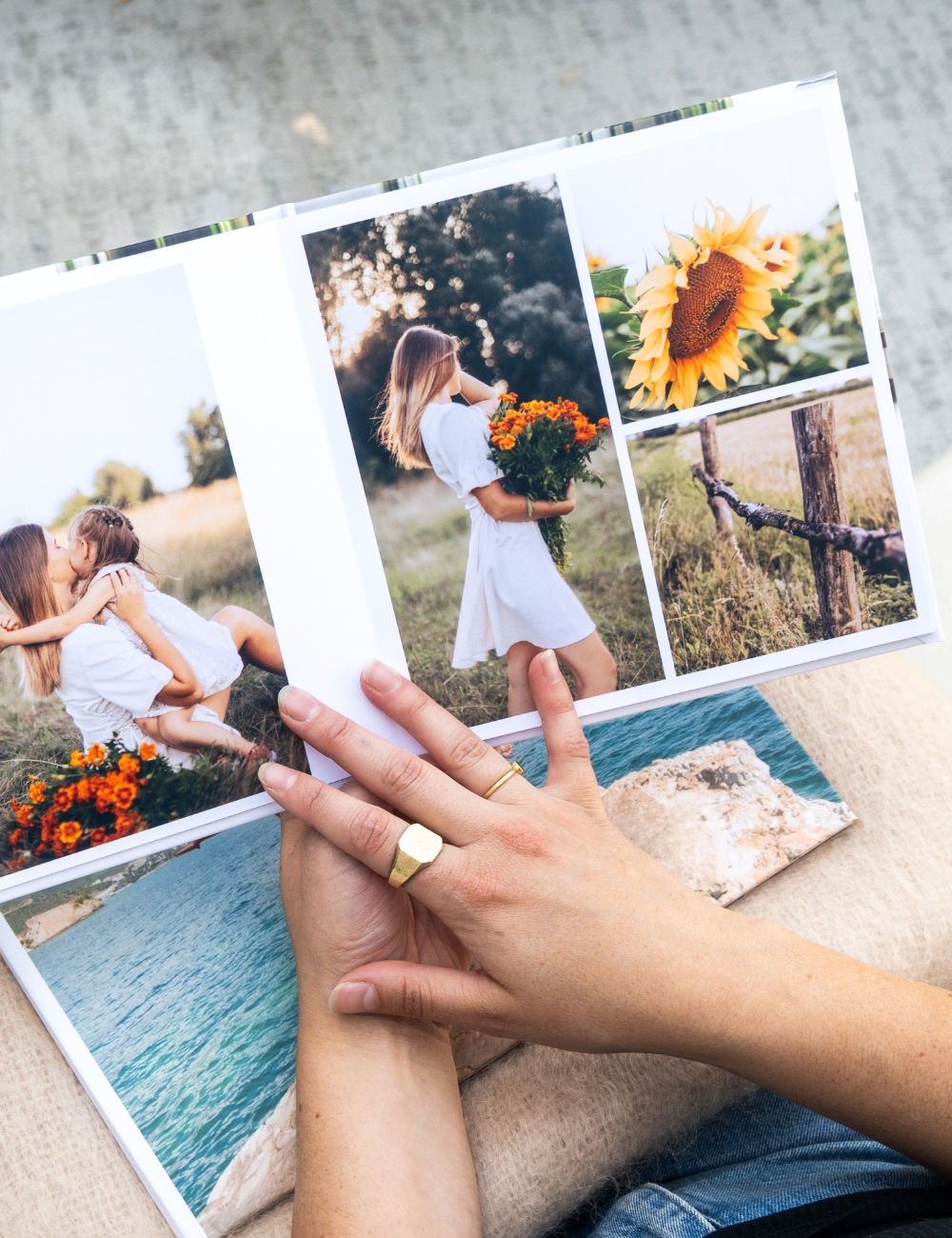 photo book of a woman with flowers in her garden