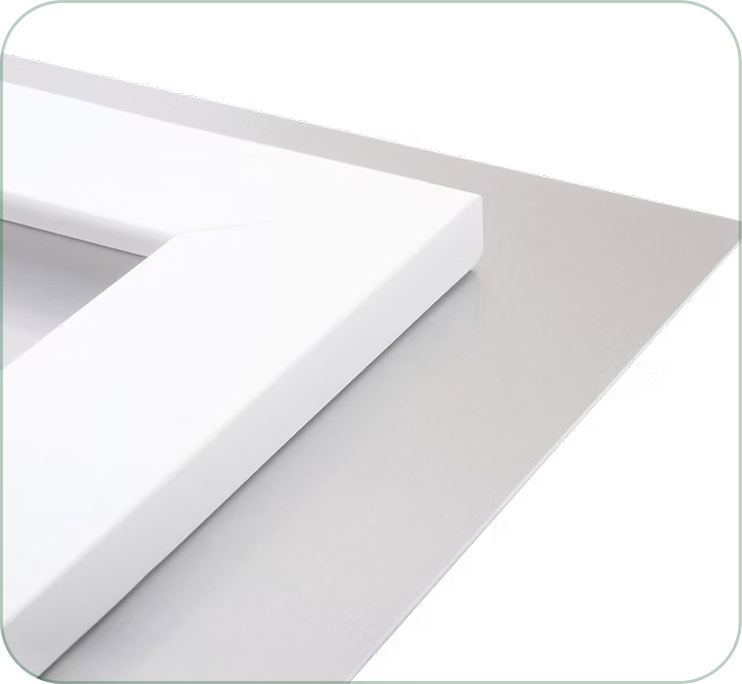Close-up of a metal print's frame hardware