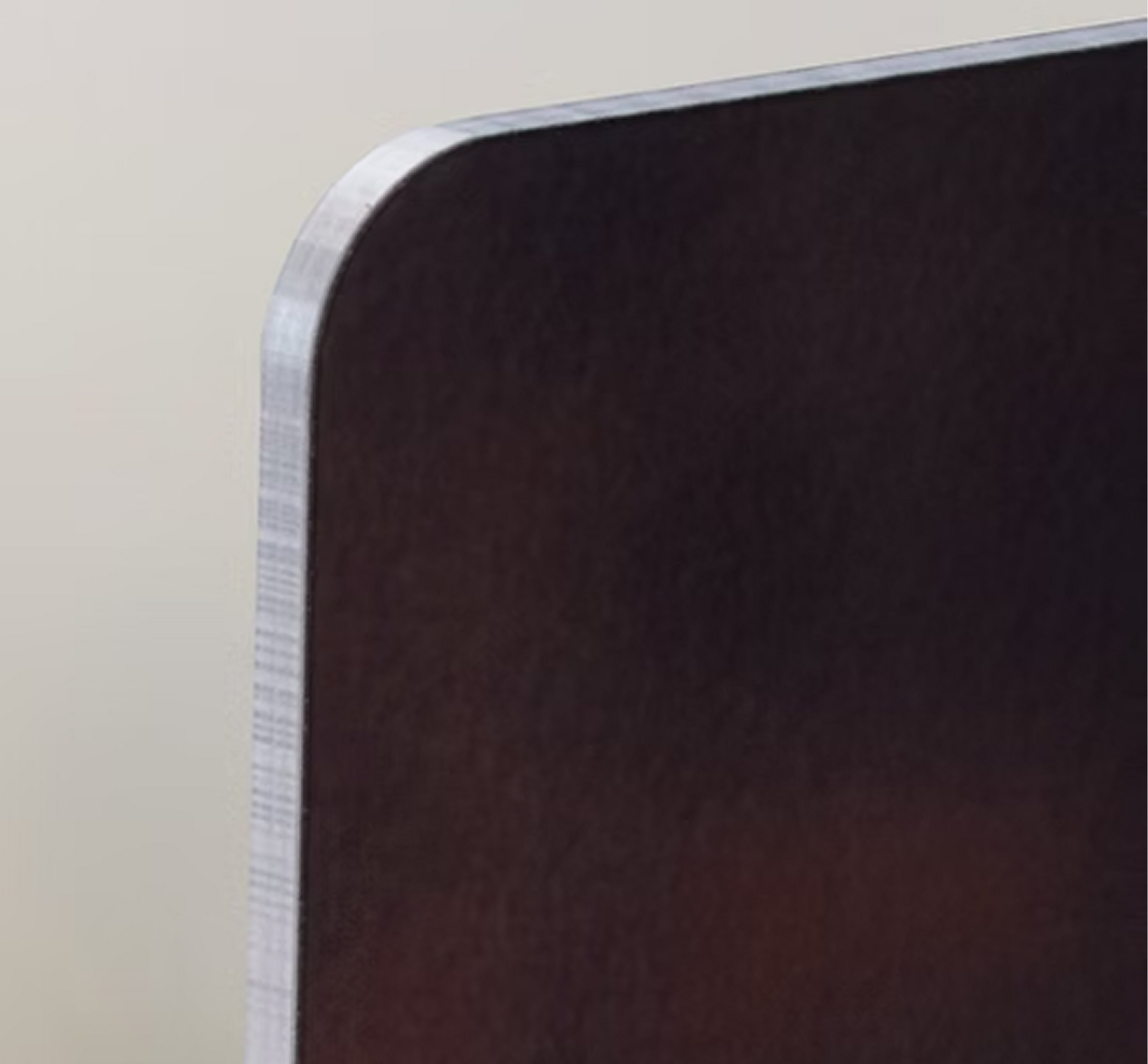 A close-up of a metal desk print