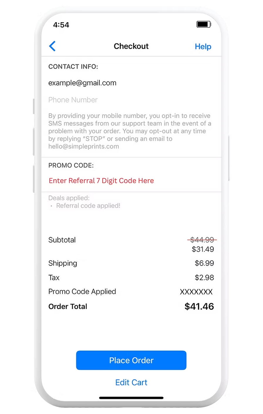 A phone showing an order confirmation screen