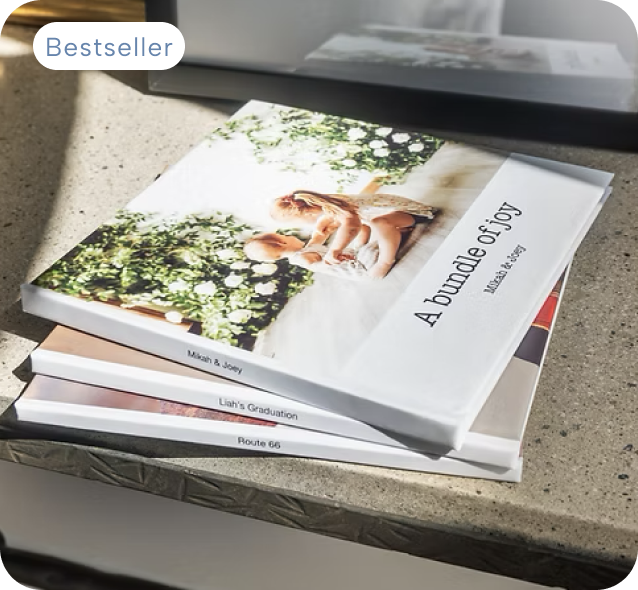 A hardcover photo book