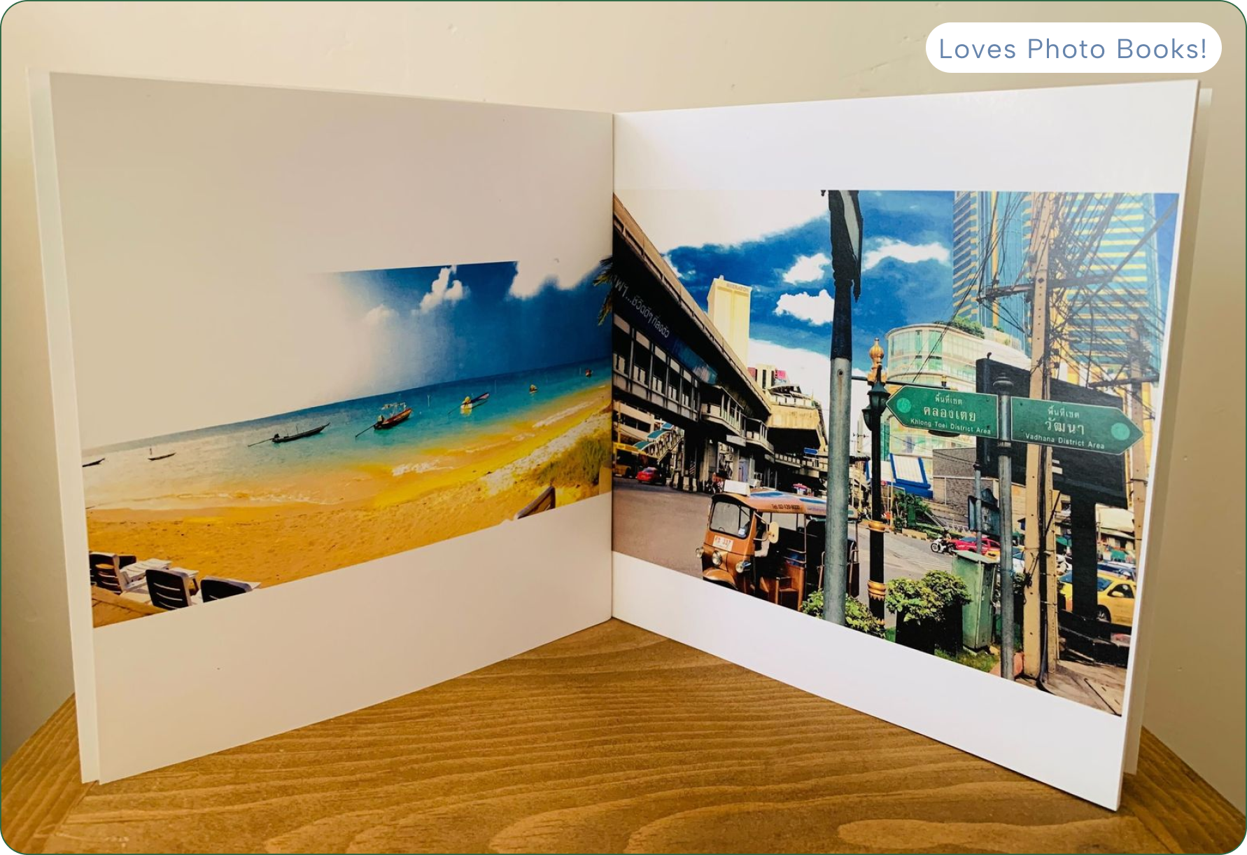 Photo of a photo book open