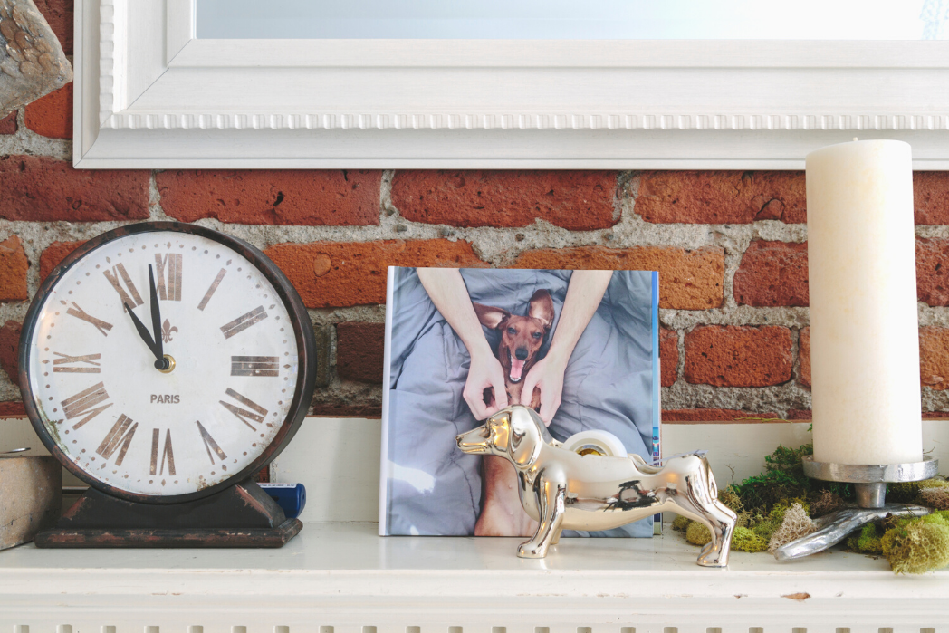 Use a decorative bowl to showcase the seashells you’ve collected. This unique interior design element works well with canvas prints by SimplePrints.