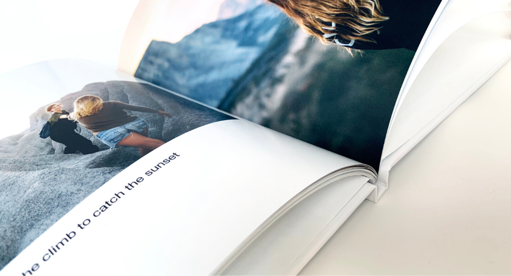 Keep your captions of your SimplePrints custom Photo books, short, simple, and related to the images on the page.