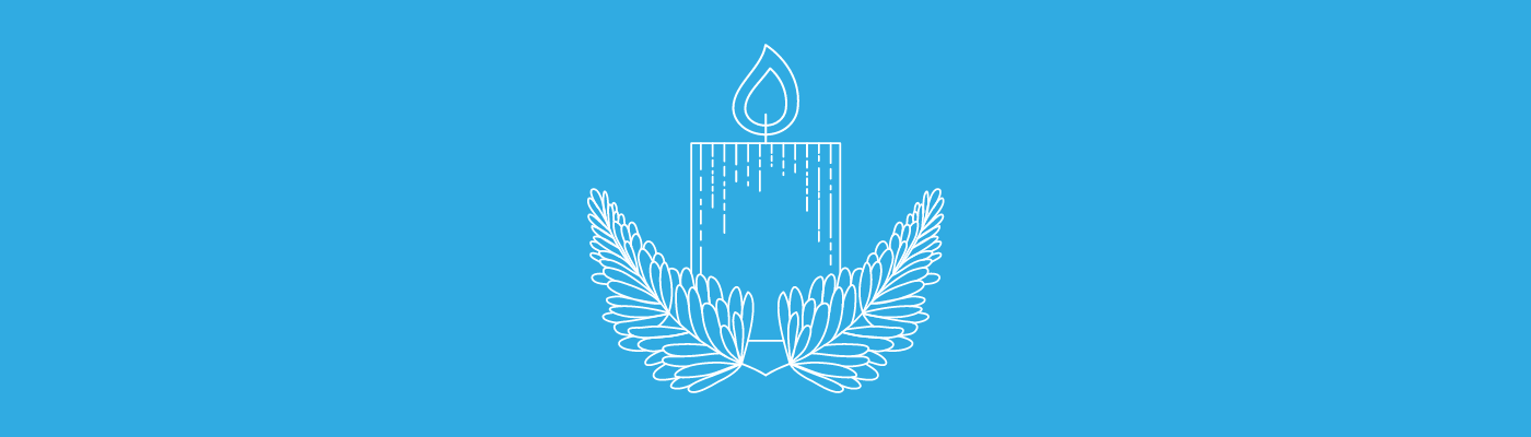 Blue Banner with a advent candle