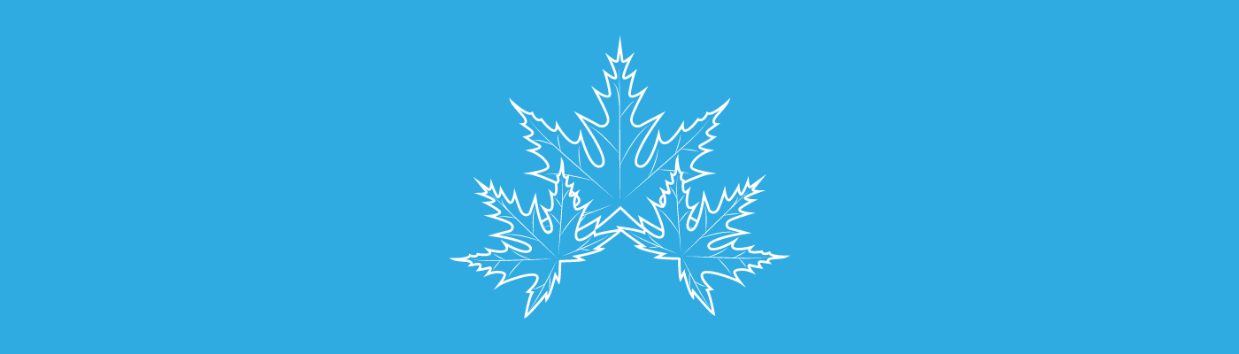 Blue Banner with Maple leafs