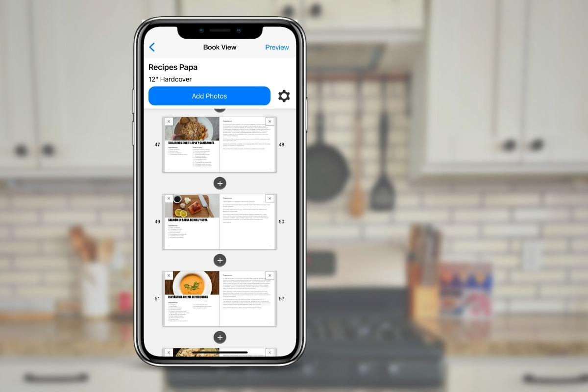 Creating recipe book with simpleprints