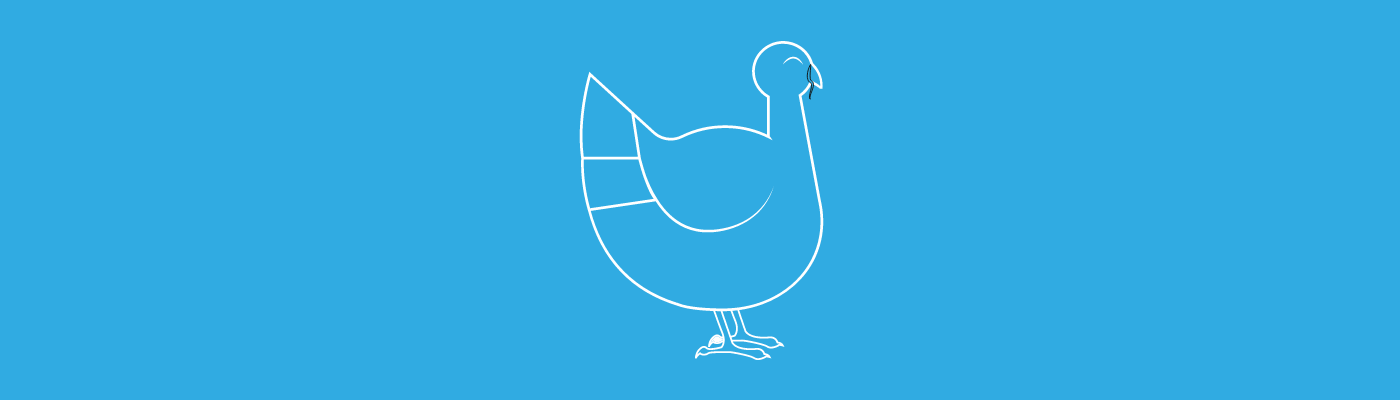 Blue Banner with the outline of a turkey