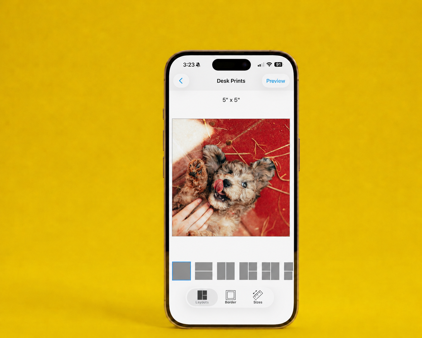The SimplePrints app showing a pet desk print preview