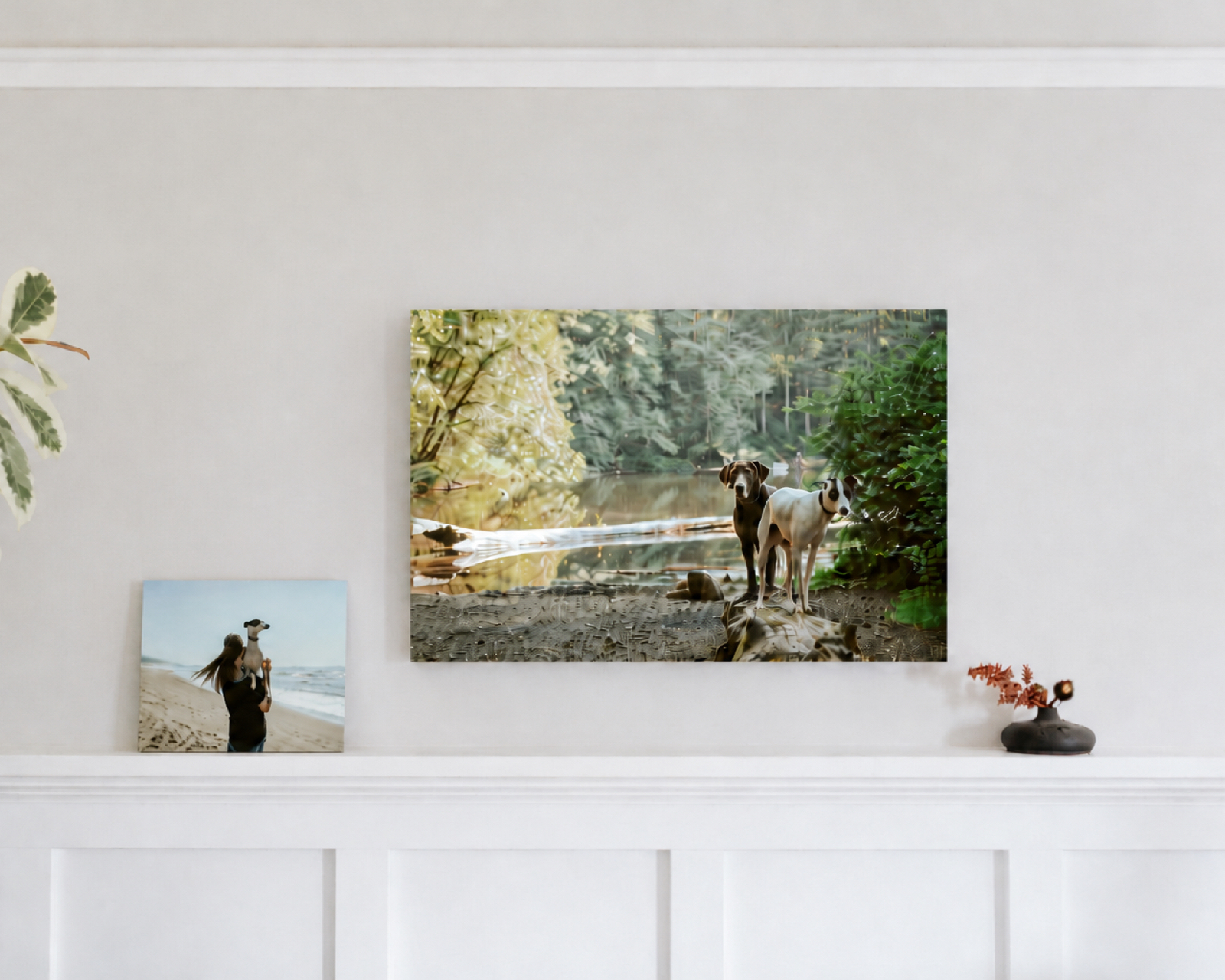 Two SimplePrints canvases of dogs